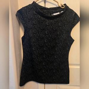 New York And Company Black Sparkle Sleeveless Top